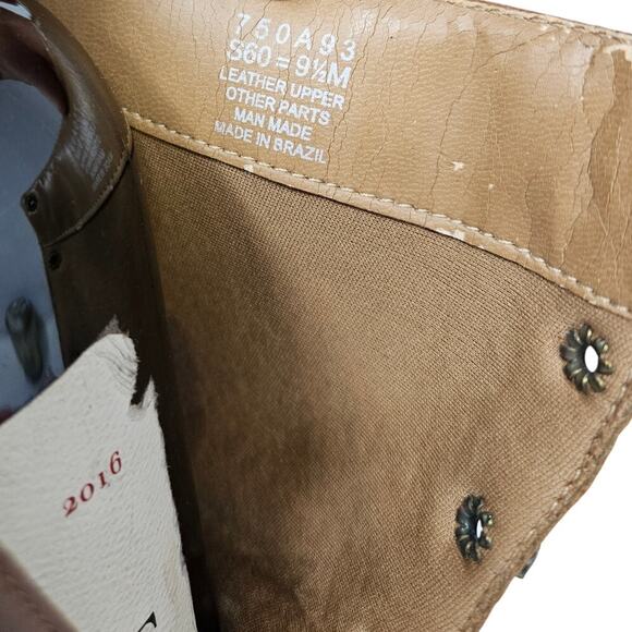 Vintage 90s Naturalizer 9.5 Brown Leather Lace Up Boot Cottage Whimsygoth - Picture 4 of 6